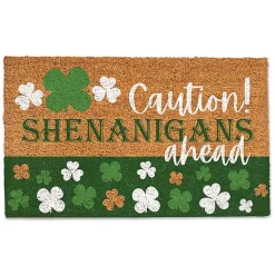 Caution Shenanigans Ahead Doormat St Patricks Day Decorations