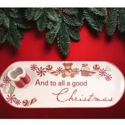 Outlet Ceramic Santa Boots Christmas Serving Tray Christmas Dining & Entertaining