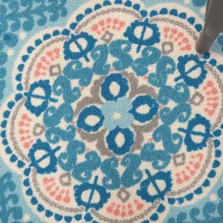 Kirklands Home Outdoor Rugs|Cerulean Medallion Outdoor Area Rug, 5x7