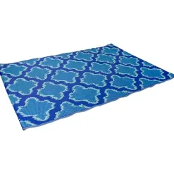 Kirklands Home Outdoor Rugs|Cerulean Quatrefoil Outdoor Area Rug, 4x6