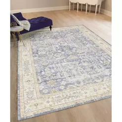 Kirklands Home Area Rugs|Cerulean Vintage Border Area Rug, 5x7 Blue