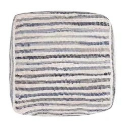 Hot Chambray Woven Stripe Cotton Pouf Poufs & Floor Cushions