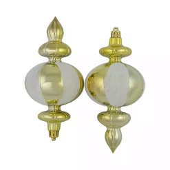 Best Champagne and White Finial Ornaments, Set of 8 Christmas Ornaments