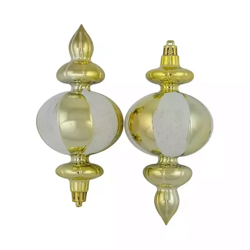 Best Champagne and White Finial Ornaments, Set of 8 Christmas Ornaments