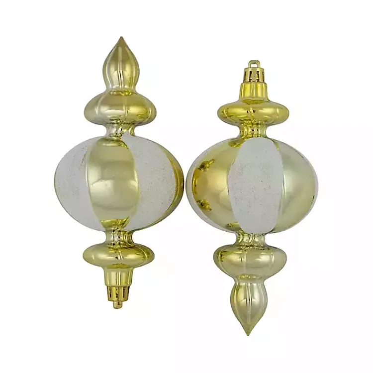 Best Champagne and White Finial Ornaments, Set of 8 Christmas Ornaments