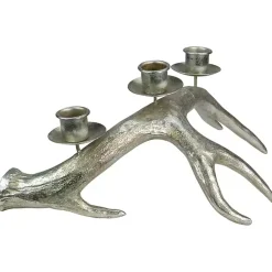 Champagne Deer Antler Taper Candle Holder Christmas Decorations