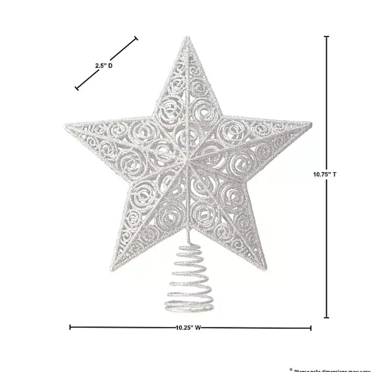 Outlet Champagne Glitter Classic Star Tree Topper Christmas Tree Decorations