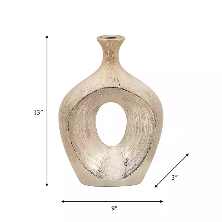 Best Champagne Ceramic Cut-Out Vase, 13 in. Vases