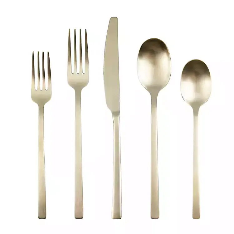 Kirklands Home Flatware & Cutlery|Champagne Glimmer 20-pc. Flatware Set Gold