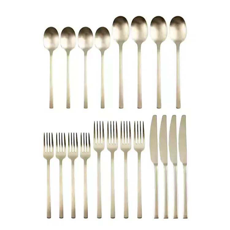 Kirklands Home Flatware & Cutlery|Champagne Glimmer 20-pc. Flatware Set Gold