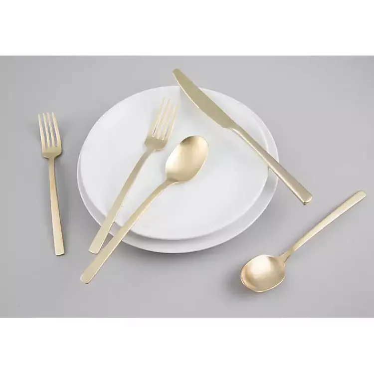 Kirklands Home Flatware & Cutlery|Champagne Glimmer 20-pc. Flatware Set Gold