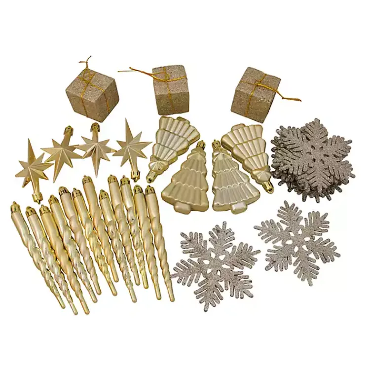 Clearance Champagne Shatterproof Christmas Ornament Set Christmas Ornaments