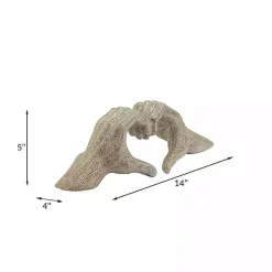 Outlet Champagne Heart Hands Ceramic Statue Statues & Figurines