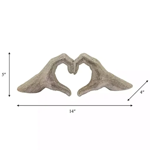 Outlet Champagne Heart Hands Ceramic Statue Statues & Figurines