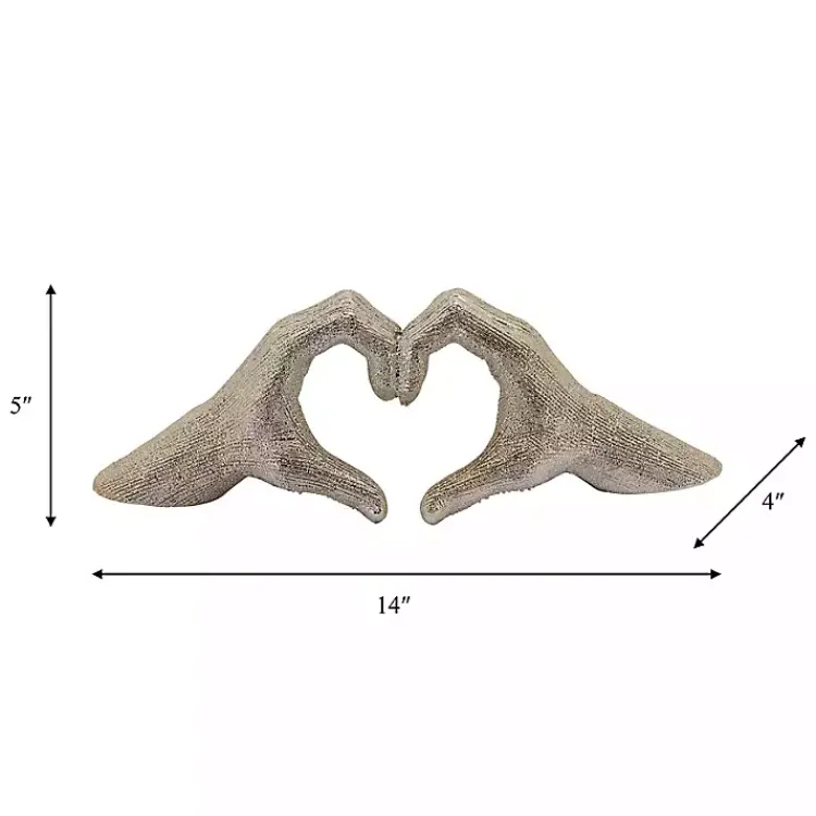 Outlet Champagne Heart Hands Ceramic Statue Statues & Figurines