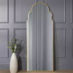 Kirklands Home Full Length & Floor Mirrors|Champagne Maria Arch Full Length Mirror Gold