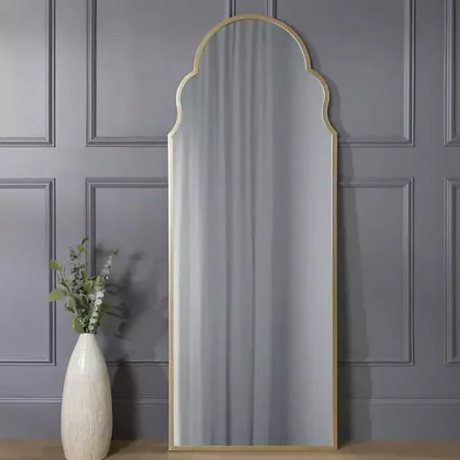 Kirklands Home Full Length & Floor Mirrors|Champagne Maria Arch Full Length Mirror Gold