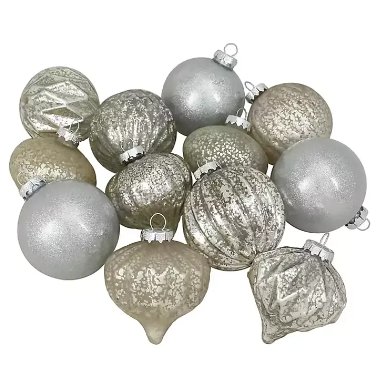 Best Champagne Mercury Glass Christmas Ornament Set Christmas Ornaments