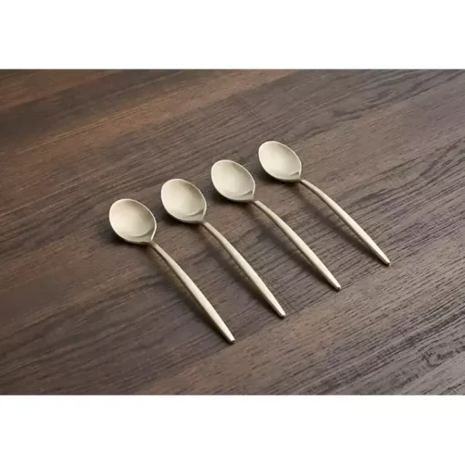 Kirklands Home Flatware & Cutlery|Champagne Satin 4-pc. Demitasse Spoon Set Gold