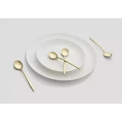 Kirklands Home Flatware & Cutlery|Champagne Satin 4-pc. Demitasse Spoon Set Gold