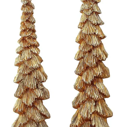 Discount Champagne Winter Forest Trees, Set of 2 Christmas Decorations