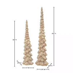 Discount Champagne Winter Forest Trees, Set of 2 Christmas Decorations