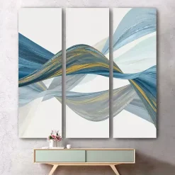 Kirklands Home Canvas Art|Changing Currents Canvas Art Prints, Set of 3 Blue
