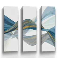 Kirklands Home Canvas Art|Changing Currents Canvas Art Prints, Set of 3 Blue