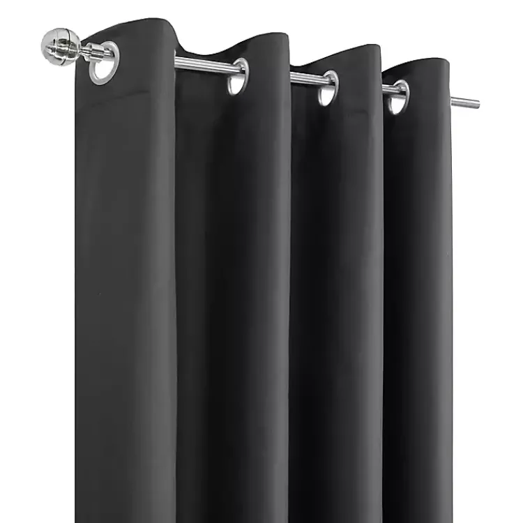 Kirklands Home Curtains & Drapes|Charcoal Alpine Blackout Curtain Panel, 84 in. Gray