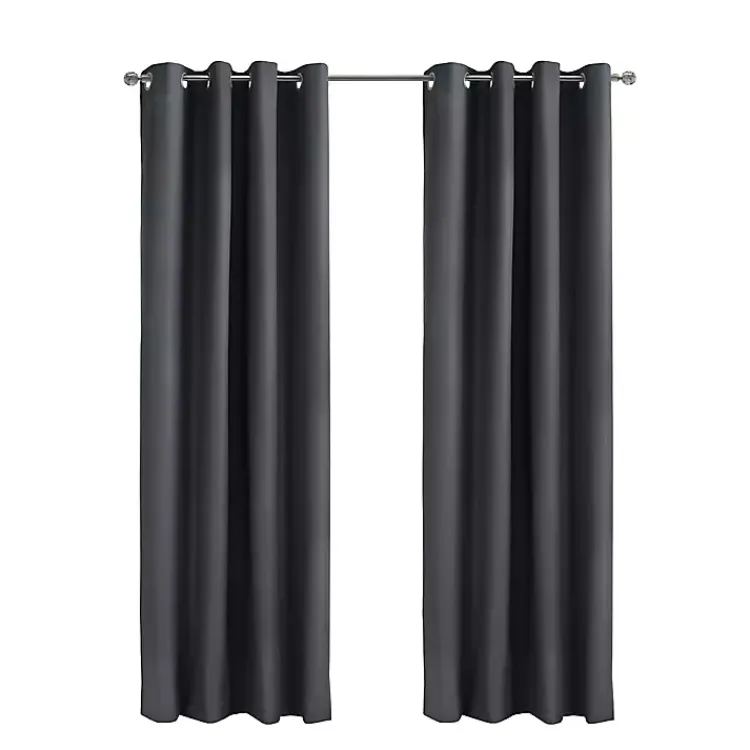 Kirklands Home Curtains & Drapes|Charcoal Alpine Blackout Curtain Panel, 95 in. Gray