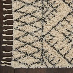 Kirklands Home Area Rugs|Charcoal and Ivory Linear Fringe Runner, 2x6
