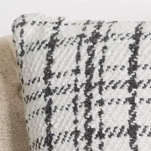 Sale Charcoal and White Boucle Plaid Pillow Pillows