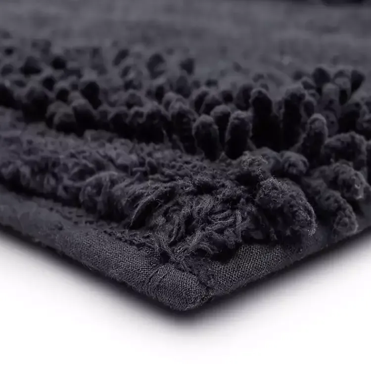 Kirklands Home Bathroom Rugs|Charcoal Asymmetrical Cotton Bath Mat Gray