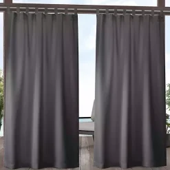 Kirklands Home Outdoor Curtains|Charcoal Cabana Outdoor Curtain Panel Set, 108 in.