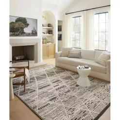 Kirklands Home Area Rugs|Charcoal Gradient Diamond Area Rug, 5x7