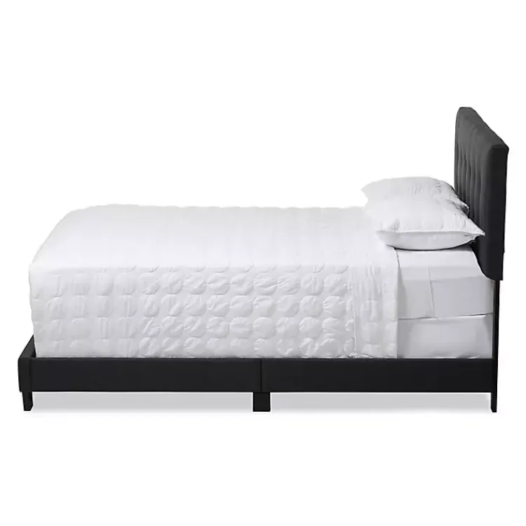 Kirklands Home Beds & Headboards|Charcoal Tufted Modern Queen Bed Gray