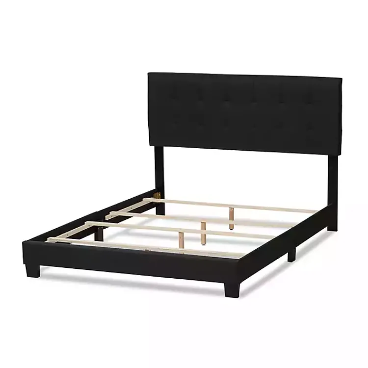 Kirklands Home Beds & Headboards|Charcoal Tufted Modern Queen Bed Gray