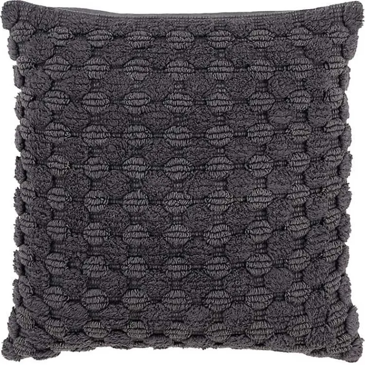 Discount Charcoal Heavily Textured Pillow Pillows