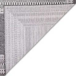 Kirklands Home Outdoor Rugs|Charcoal Linear Macy Indoor/Outdoor Area Rug, 6x9 Black