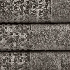 Kirklands Home Bath Towels|Charcoal 6-pc. Waffle Cotton Bath Towel Set Gray
