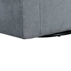 Kirklands Home Accent Chairs|Charcoal Sherpa Peri Swivel Armchair Gray