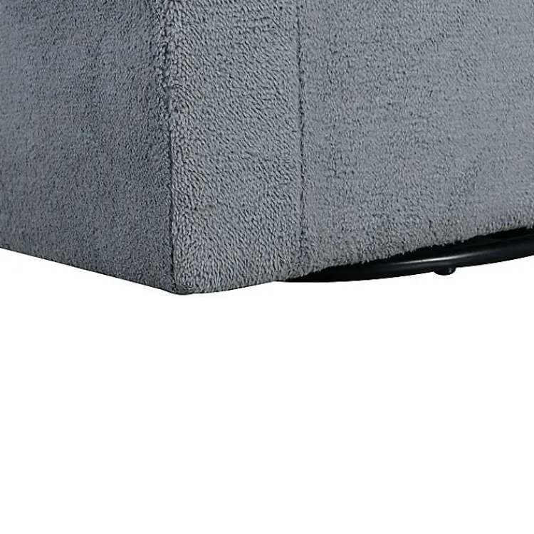 Kirklands Home Accent Chairs|Charcoal Sherpa Peri Swivel Armchair Gray