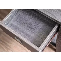 Kirklands Home Accent & End Tables|Charcoal Wood Single Drawer Side Table Gray