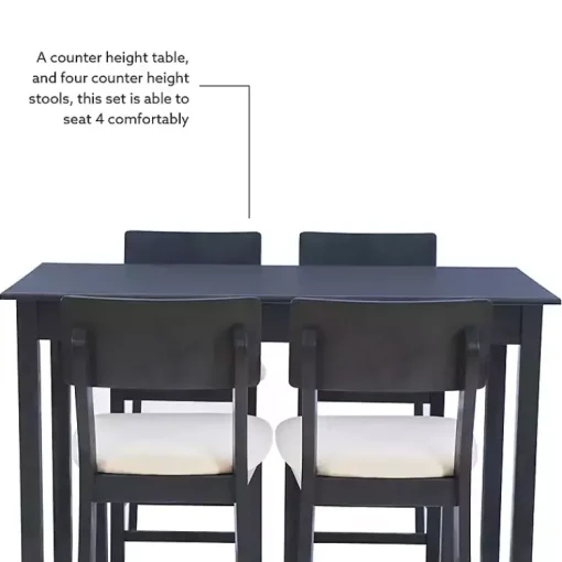 Kirklands Home Dining Sets|Charcoal Wood Upholstered 5-pc. Dining Set Gray