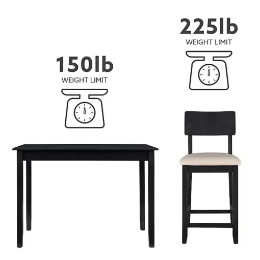 Kirklands Home Dining Sets|Charcoal Wood Upholstered 5-pc. Dining Set Gray