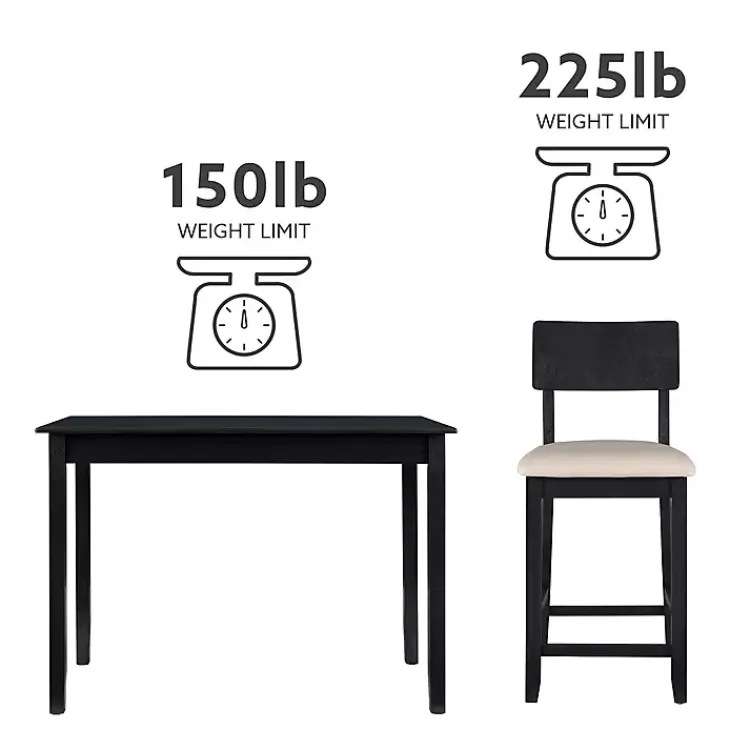 Kirklands Home Dining Sets|Charcoal Wood Upholstered 5-pc. Dining Set Gray