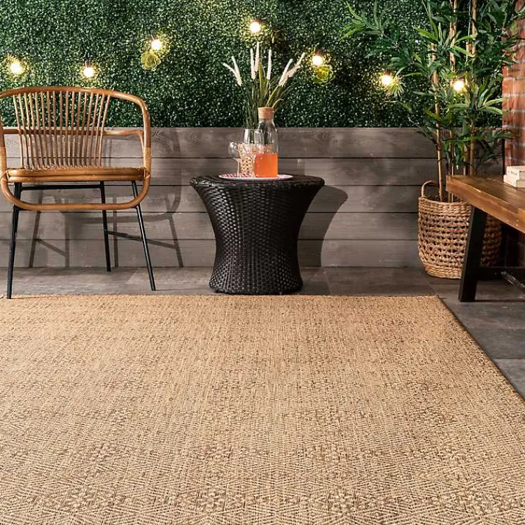 Kirklands Home Outdoor Rugs|Charlotte Elegant Outdoor Rug, 8x10 Tan