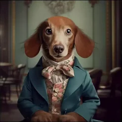 Kirklands Home Canvas Art|Charming Victorian Dog Framed Canvas Art Print