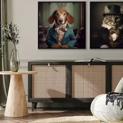 Kirklands Home Canvas Art|Charming Victorian Dog Framed Canvas Art Print