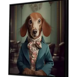 Kirklands Home Canvas Art|Charming Victorian Dog Framed Canvas Art Print